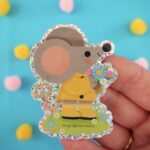 Sticker à paillettes - Griotte