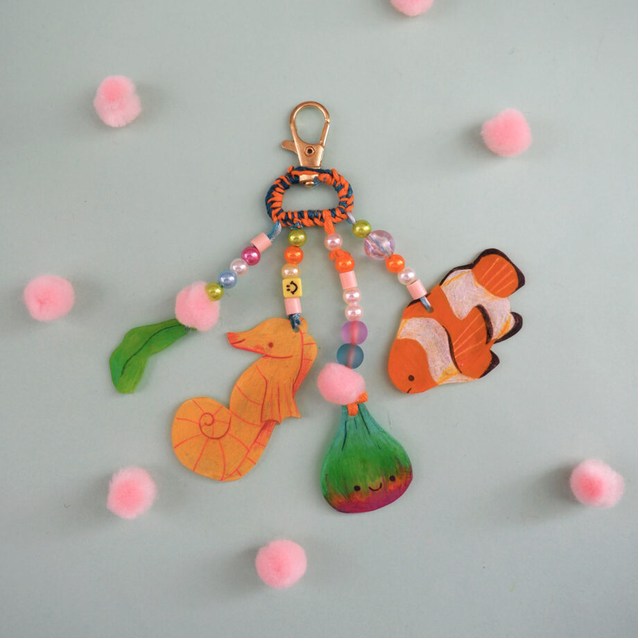 Babiole de sac - Hippocampe, poisson clown et figue