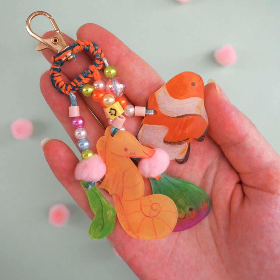 Babiole de sac - Hippocampe, poisson clown et figue