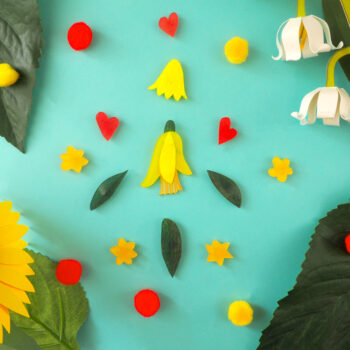 Ensemble de Magnets - Jonquilles, feuilles, étoiles et cœurs